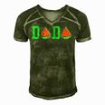 Dada Daddy Watermelon Summer Vacation Funny Summer Men's Short Sleeve V-neck 3D Print Retro Tshirt Green