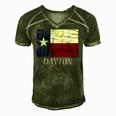 Dayton Tx Texas Flag City State Gift Men's Short Sleeve V-neck 3D Print Retro Tshirt Green