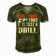 Don&8217T Panic This Is Just A Drill Funny Tool Diy Men Men's Short Sleeve V-neck 3D Print Retro Tshirt Green