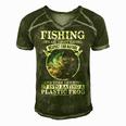 Fishing - Its All About Respect Men's Short Sleeve V-neck 3D Print Retro Tshirt Green