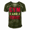 Gym And Tonic Workout Exercise Training Men's Short Sleeve V-neck 3D Print Retro Tshirt Green
