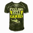 Helicopter Pilot Flight Medic Funny Feeling Good Men's Short Sleeve V-neck 3D Print Retro Tshirt Green