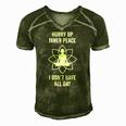 Hurry Up Inner Peace I Don&8217T Have All Day Funny Meditation Men's Short Sleeve V-neck 3D Print Retro Tshirt Green