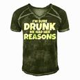Im Sure Drunk Me Had Her Reasons Men's Short Sleeve V-neck 3D Print Retro Tshirt Green