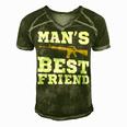 Mans Best Friend V2 Men's Short Sleeve V-neck 3D Print Retro Tshirt Green