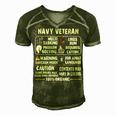 Navy Veteran - 100 Organic Men's Short Sleeve V-neck 3D Print Retro Tshirt Green
