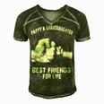 Pappy & Granddaughter - Best Friends Men's Short Sleeve V-neck 3D Print Retro Tshirt Green