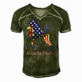 Patriotic Flag Poodle For American Poodle Lovers Men's Short Sleeve V-neck 3D Print Retro Tshirt Green