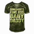 Somebodys Fine Ass Baby Daddy Men's Short Sleeve V-neck 3D Print Retro Tshirt Green
