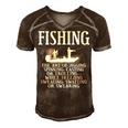 Art Of Fishing Men's Short Sleeve V-neck 3D Print Retro Tshirt Brown