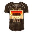 Best Of 1972 Casette Tape Retro 50Th Birthday 50 Years Old Men's Short Sleeve V-neck 3D Print Retro Tshirt Brown