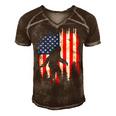 Bigfoot American Usa Flag Patriotic 4Th Of July Men's Short Sleeve V-neck 3D Print Retro Tshirt Brown