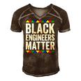 Black Engineers Matter Black Pride Men's Short Sleeve V-neck 3D Print Retro Tshirt Brown