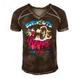 Burnouts Or Bows Gender Reveal Baby Party Announce Uncle Men's Short Sleeve V-neck 3D Print Retro Tshirt Brown