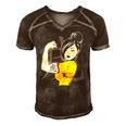 Chinese Woman &8211 Tiger Tattoo Chinese Culture Men's Short Sleeve V-neck 3D Print Retro Tshirt Brown