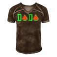 Dada Daddy Watermelon Summer Vacation Funny Summer Men's Short Sleeve V-neck 3D Print Retro Tshirt Brown