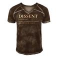 Definition Of Dissent Differ In Opinion Or Sentiment Men's Short Sleeve V-neck 3D Print Retro Tshirt Brown