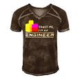 Engineer Kids Children Toy Big Building Blocks Build Builder Men's Short Sleeve V-neck 3D Print Retro Tshirt Brown