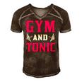 Gym And Tonic Workout Exercise Training Men's Short Sleeve V-neck 3D Print Retro Tshirt Brown