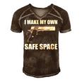 I Make My Own Safe Space Men's Short Sleeve V-neck 3D Print Retro Tshirt Brown