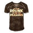Im Sure Drunk Me Had Her Reasons Men's Short Sleeve V-neck 3D Print Retro Tshirt Brown