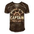 Im The Captain Boat Owner Boating Lover Funny Boat Captain Men's Short Sleeve V-neck 3D Print Retro Tshirt Brown