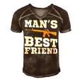 Mans Best Friend V2 Men's Short Sleeve V-neck 3D Print Retro Tshirt Brown