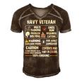 Navy Veteran - 100 Organic Men's Short Sleeve V-neck 3D Print Retro Tshirt Brown