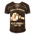 Pappy & Granddaughter - Best Friends Men's Short Sleeve V-neck 3D Print Retro Tshirt Brown