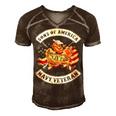Son Of America - Navy Veteran Men's Short Sleeve V-neck 3D Print Retro Tshirt Brown