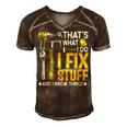 Thats What I Do I Fix Stuff And I Know Things Funny Saying Men's Short Sleeve V-neck 3D Print Retro Tshirt Brown