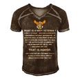 What Is A Navy Veteran For Her Men's Short Sleeve V-neck 3D Print Retro Tshirt Brown