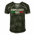 Abruzzo Italian Name Italy Flag Italia Family Surname Men's Short Sleeve V-neck 3D Print Retro Tshirt Forest