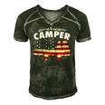 American Camper US Flag Patriotic Camping Men's Short Sleeve V-neck 3D Print Retro Tshirt Forest