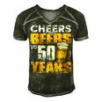Cheers And Beers To 50 Years Old Birthday Funny Drinking Men's Short Sleeve V-neck 3D Print Retro Tshirt Forest