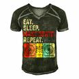 Eat Sleep Make Beats Beat Makers Music Producer Mens Dj Dad Men's Short Sleeve V-neck 3D Print Retro Tshirt Forest