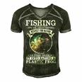 Fishing - Its All About Respect Men's Short Sleeve V-neck 3D Print Retro Tshirt Forest