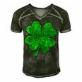 Happy Clover St Patricks Day Irish Shamrock St Pattys Day  Men's Short Sleeve V-neck 3D Print Retro Tshirt Forest