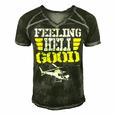 Helicopter Pilot Flight Medic Funny Feeling Good Men's Short Sleeve V-neck 3D Print Retro Tshirt Forest