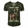 I Dont Run I Reload Gun American Flag Patriots On Back  Men's Short Sleeve V-neck 3D Print Retro Tshirt Forest