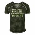 Mens Being A Dad Is Priceless Being A Girl Dad Is Expensive Funny Men's Short Sleeve V-neck 3D Print Retro Tshirt Forest