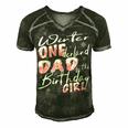 Mens Winter Onederland Dad Of Birthday Girl 1St Birthday Theme Men's Short Sleeve V-neck 3D Print Retro Tshirt Forest
