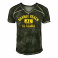 Orange Beach Al Alabama Gym Style Distressed Amber Print Men's Short Sleeve V-neck 3D Print Retro Tshirt Forest