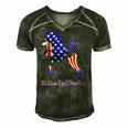 Patriotic Flag Poodle For American Poodle Lovers Men's Short Sleeve V-neck 3D Print Retro Tshirt Forest