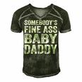Somebodys Fine Ass Baby Daddy Men's Short Sleeve V-neck 3D Print Retro Tshirt Forest