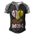 Ball Mom Baseball Softball Mothers Gift Men's Henley Shirt Raglan Sleeve 3D Print T-shirt Black Blue