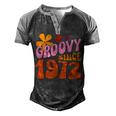 50Th Birthday Groovy Since 1972 Men's Henley Shirt Raglan Sleeve 3D Print T-shirt Black Grey