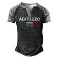 Abruzzo Italian Name Italy Flag Italia Family Surname Men's Henley Raglan T-Shirt Black Grey