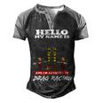 Addicted To Drag Racing Front Men's Henley Shirt Raglan Sleeve 3D Print T-shirt Black Grey