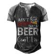 Aint Nothing That A Beer Cant Fix V3 Men's Henley Shirt Raglan Sleeve 3D Print T-shirt Black Grey